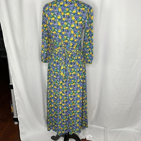 SEE  U Soon Blue Yellow Floral Cottagecore Long Sleeve Dress - Picture 2 of 9